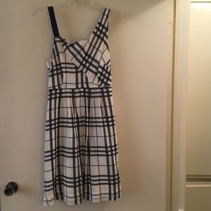 Navy & white Anthropologie nautical themed A-line dress